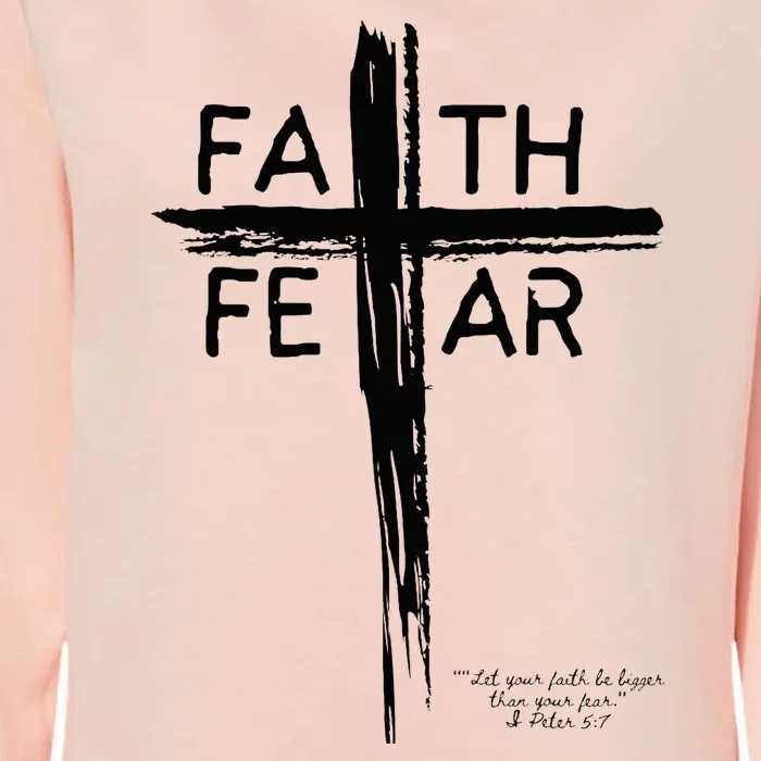 Faith Over Fear Inspirational Christian Design Womens California Wash Sweatshirt