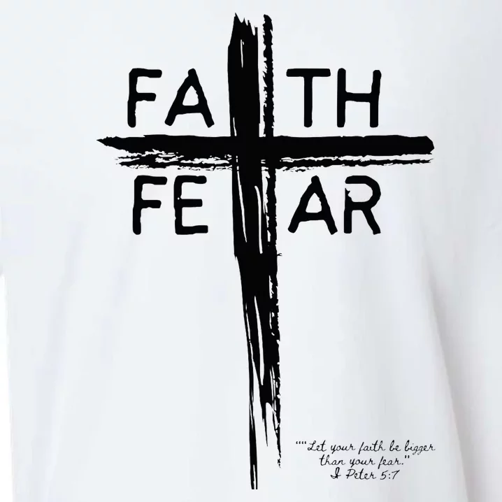 Faith Over Fear Inspirational Christian Design Sueded Cloud Jersey T-Shirt