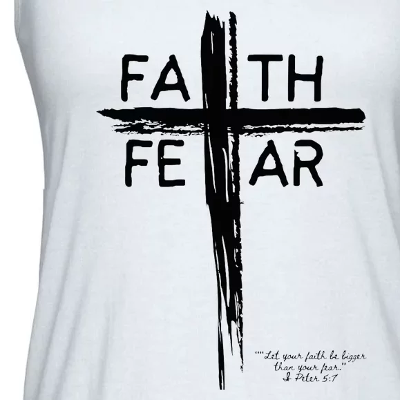 Faith Over Fear Inspirational Christian Design Ladies Essential Flowy Tank