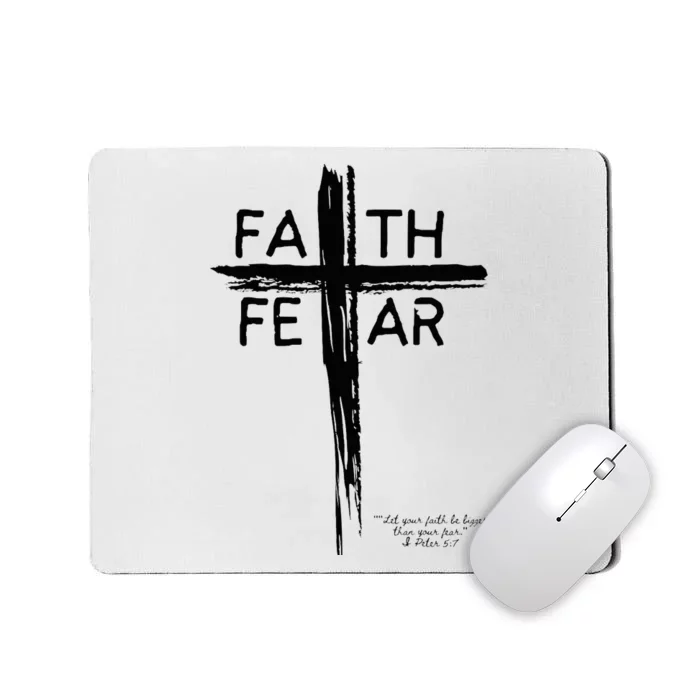 Faith Over Fear Inspirational Christian Design Mousepad