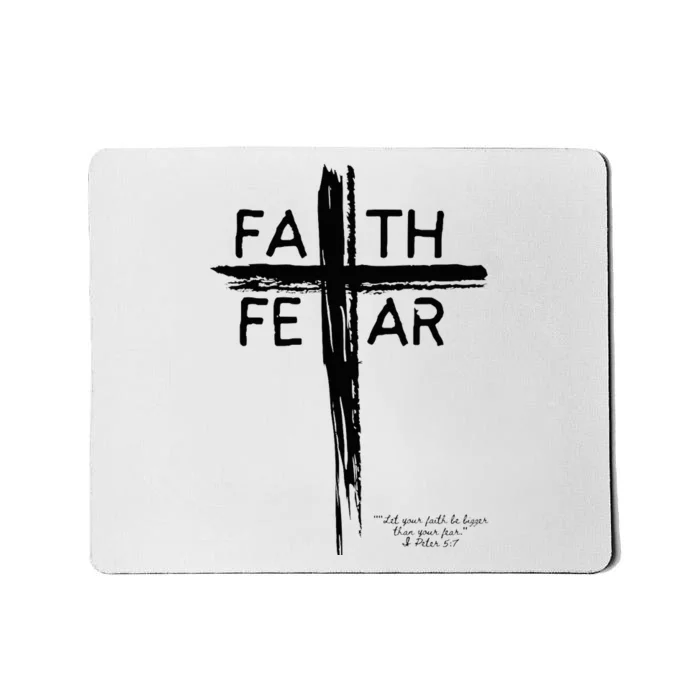 Faith Over Fear Inspirational Christian Design Mousepad