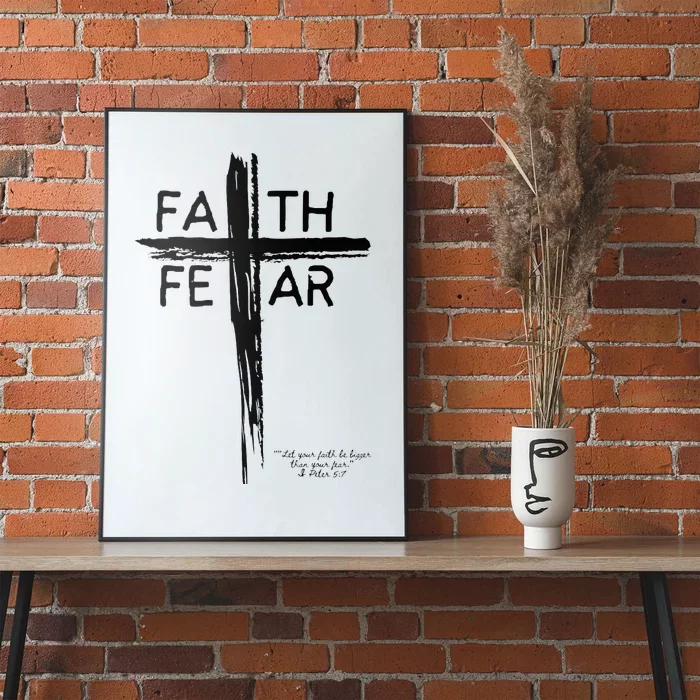 Faith Over Fear Inspirational Christian Design Poster