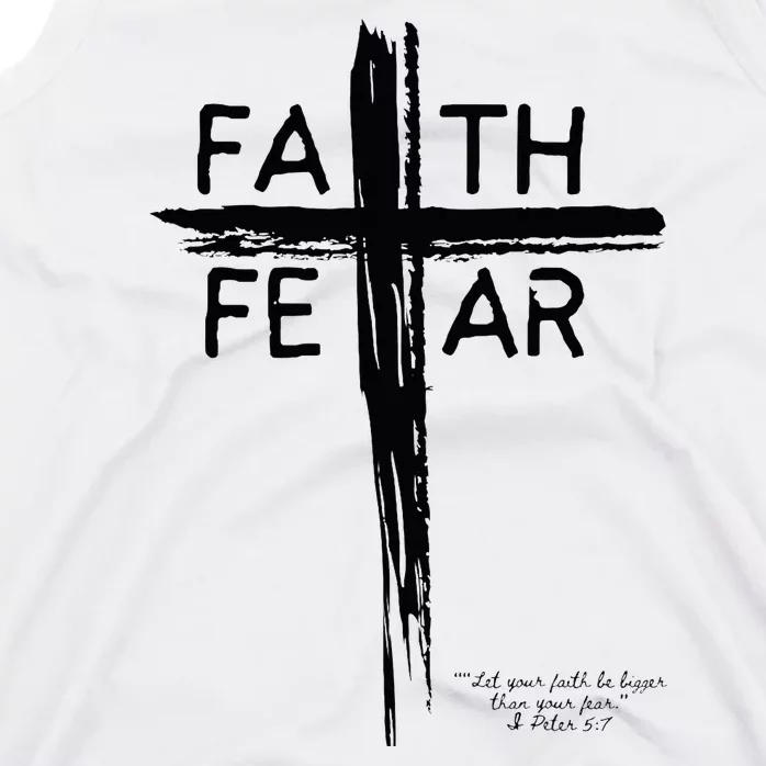 Faith Over Fear Inspirational Christian Design Tank Top