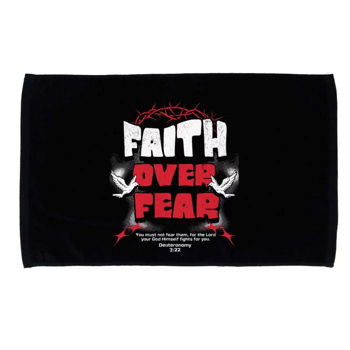 Faith Over Fear Christian Religious Saying Microfiber Hand Towel