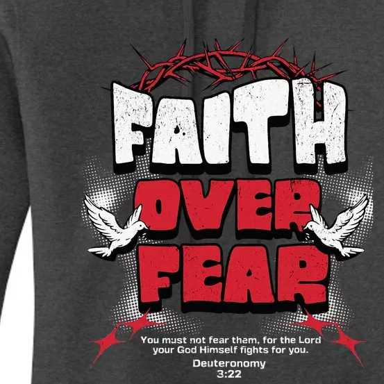 Faith Over Fear Christian Religious Saying Women's Pullover Hoodie