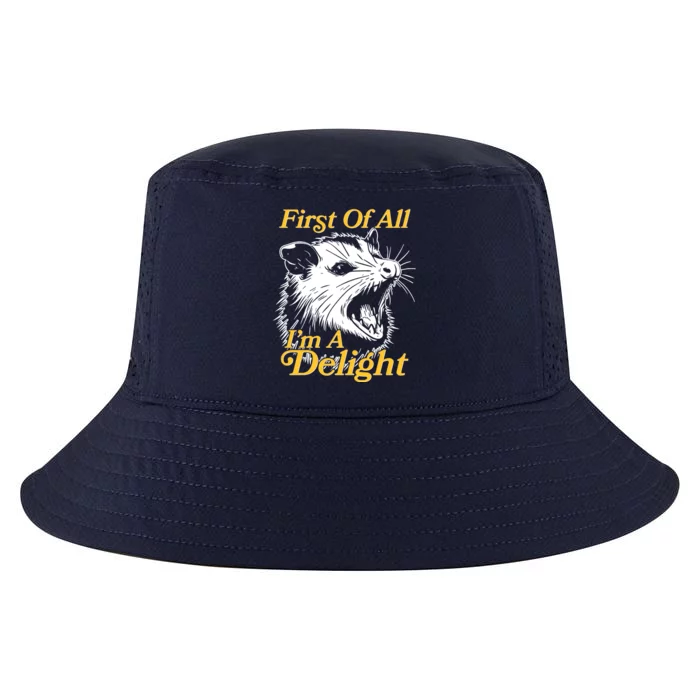 Funny Opossum First Of All Im A Delight Cool Comfort Performance Bucket Hat