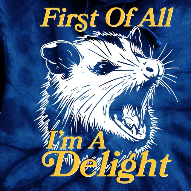 Funny Opossum First Of All Im A Delight Tie Dye Hoodie