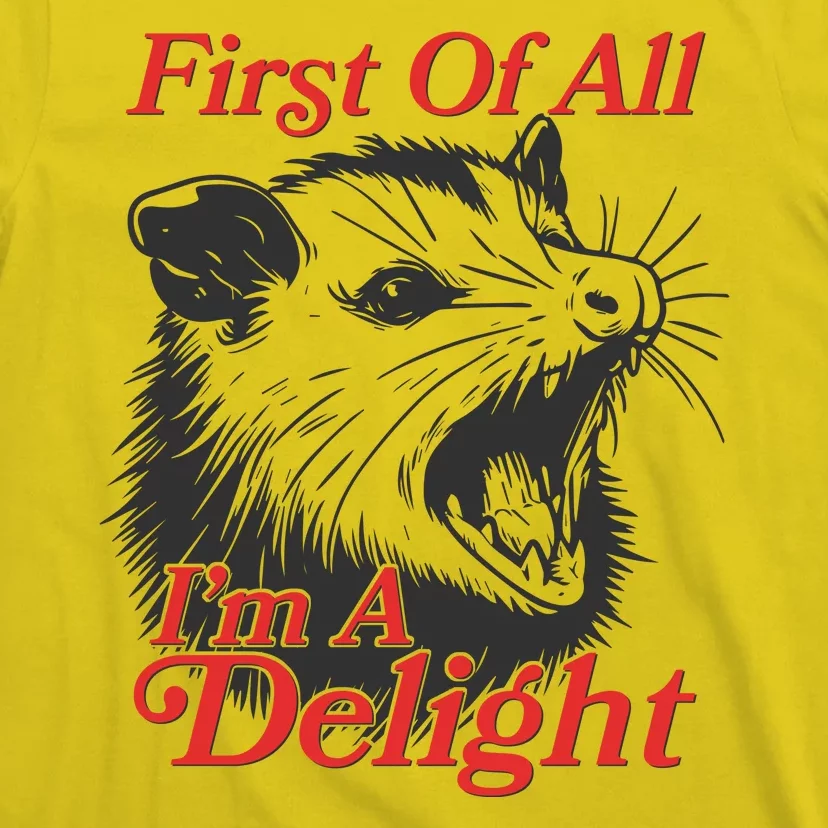 Funny Opossum First Of All Im A Delight T-Shirt