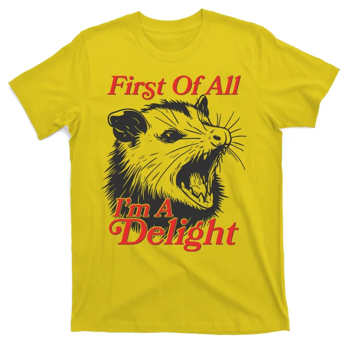 Funny Opossum First Of All Im A Delight T-Shirt