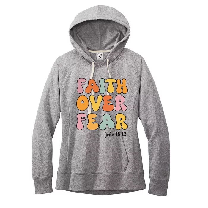 Faith Over Fear Christianshirt Jesus Cute Teen Girl Gift Women's Fleece Hoodie