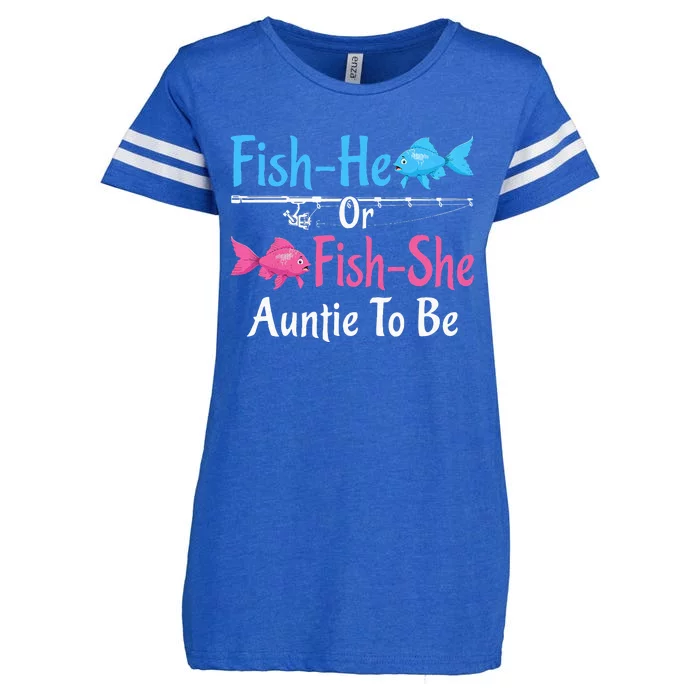 Fishhe Or Fishshe Auntie To Be Gender Reveal Baby Shower Enza Ladies Jersey Football T-Shirt