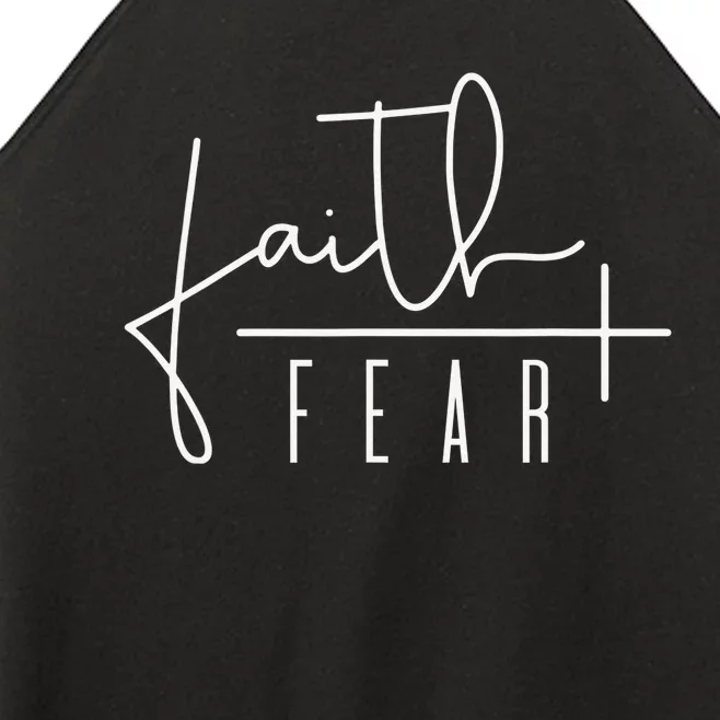 Faith Over Fear Jesus Religious Faith Christian Women’s Perfect Tri Rocker Tank