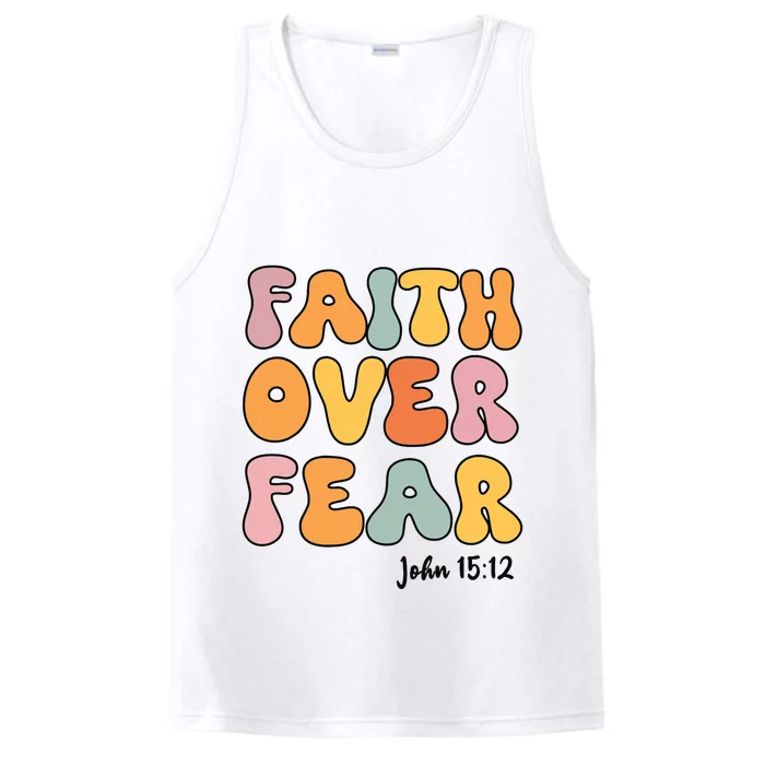 Faith Over Fear Christian Jesus Cute Teen Girl Performance Tank