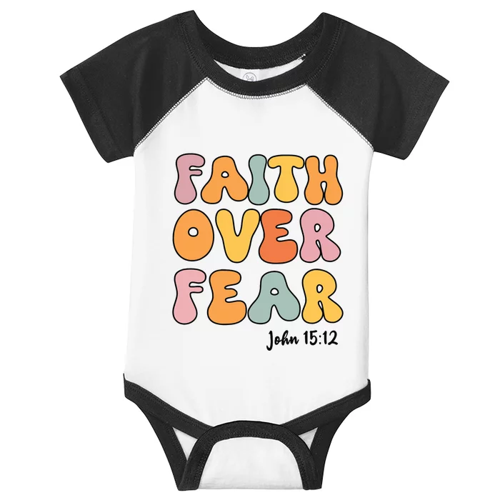 Faith Over Fear Christian Jesus Cute Teen Girl Infant Baby Jersey Bodysuit