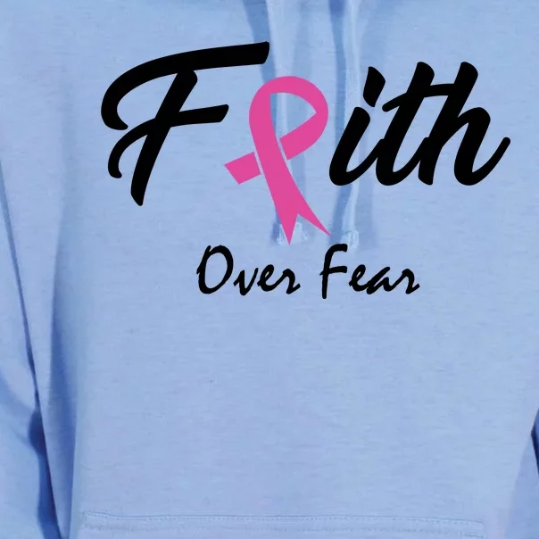 Faith Over Fear Breast Cancer Ribbon Unisex Surf Hoodie