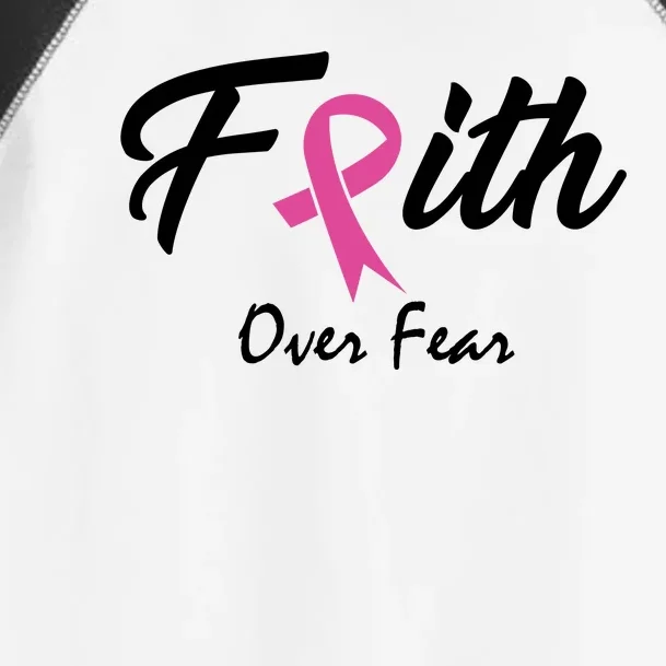 Faith Over Fear Breast Cancer Ribbon Toddler Fine Jersey T-Shirt