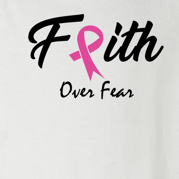 Faith Over Fear Breast Cancer Ribbon Toddler Long Sleeve Shirt