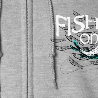 Fish On Fishing Gift For Bass Fisherman Fishing Gift Full Zip Hoodie