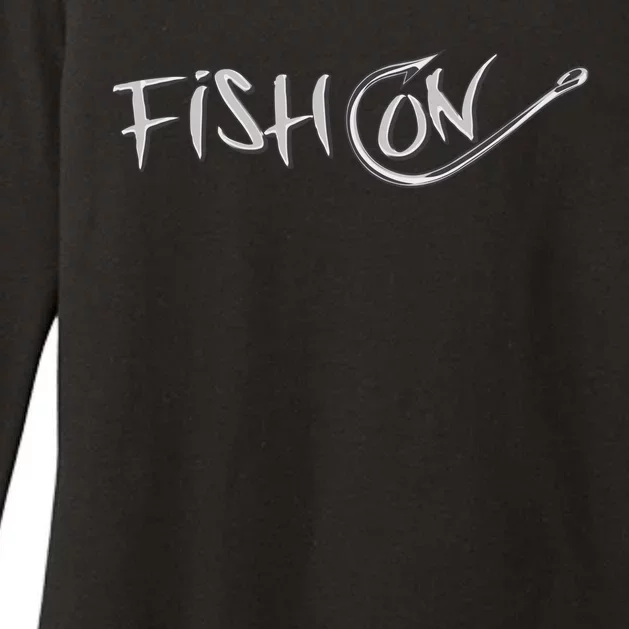 Fish On Fish Hook Womens CVC Long Sleeve Shirt