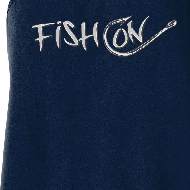 Fish On Fish Hook Women's Racerback Tank