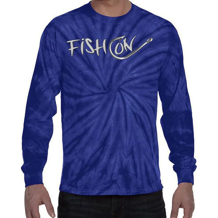 Fish On Fish Hook Tie-Dye Long Sleeve Shirt