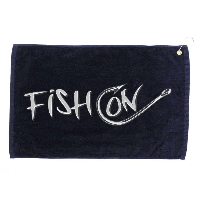 Fish On Fish Hook Grommeted Golf Towel