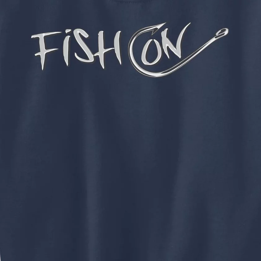 Fish On Fish Hook Kids Sweatshirt