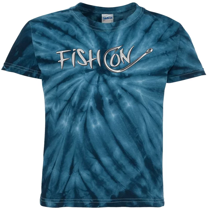 Fish On Fish Hook Kids Tie-Dye T-Shirt