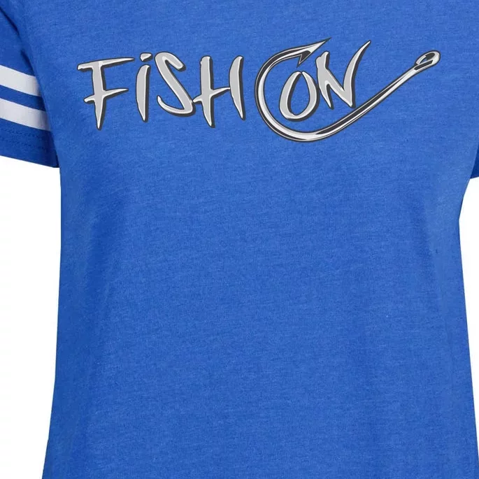 Fish On Fish Hook Enza Ladies Jersey Football T-Shirt