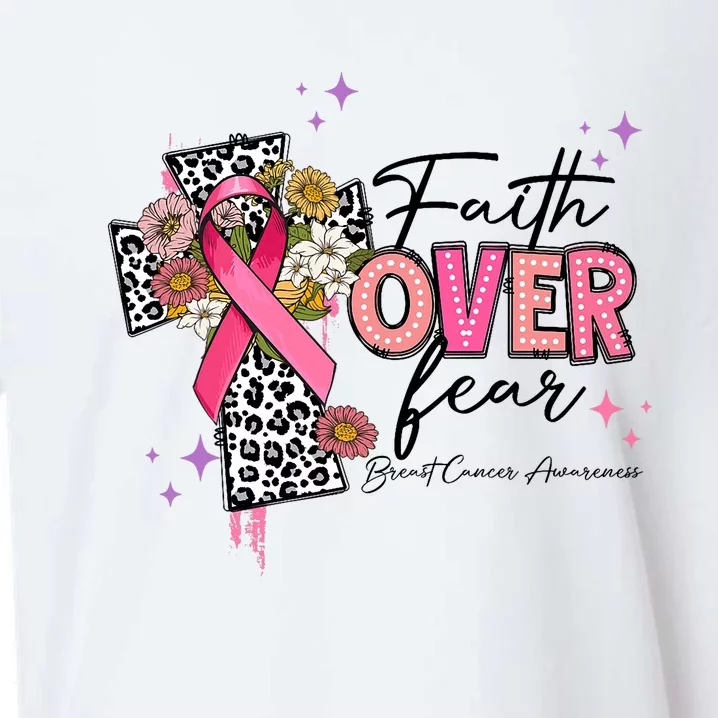 Faith Over Fear Breast Cancer Awareness Christian Religious Sueded Cloud Jersey T-Shirt