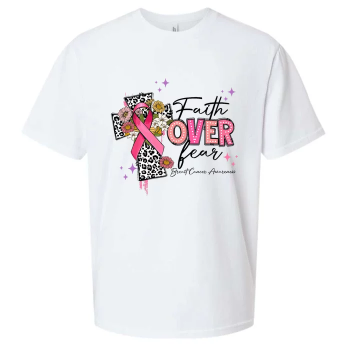 Faith Over Fear Breast Cancer Awareness Christian Religious Sueded Cloud Jersey T-Shirt