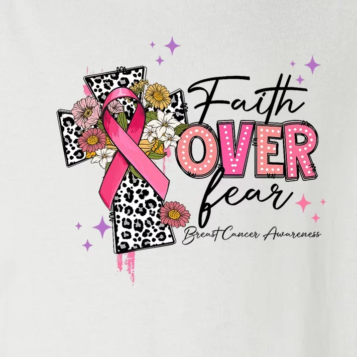 Faith Over Fear Breast Cancer Awareness Christian Religious Toddler Long Sleeve Shirt