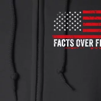 Facts Over Feelings Right Conservative Republican Political Full Zip Hoodie