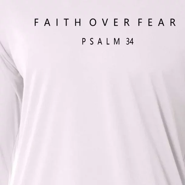 Faith Over Fear Psalm 34 Christian Cooling Performance Long Sleeve Crew