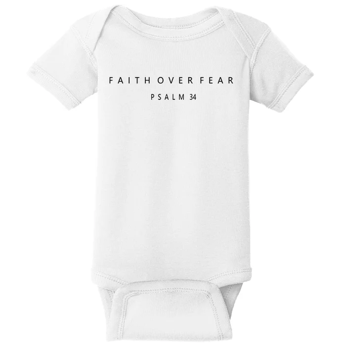 Faith Over Fear Psalm 34 Christian Baby Bodysuit