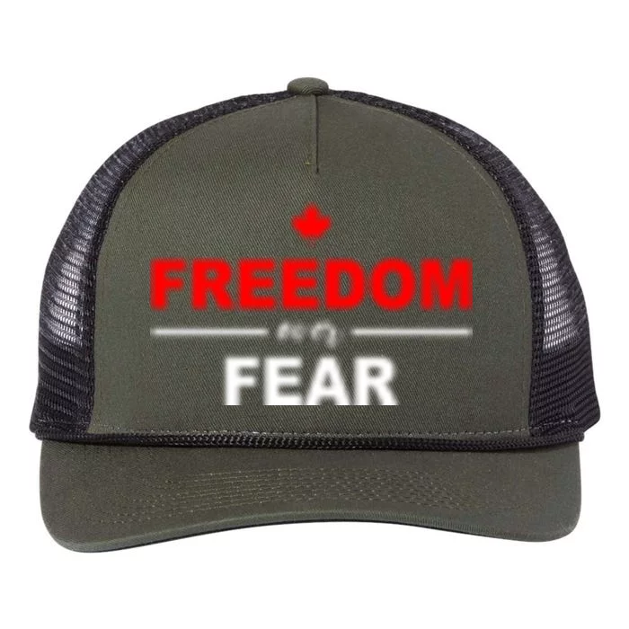 Freedom Over Fear Canada Retro Rope Trucker Hat Cap