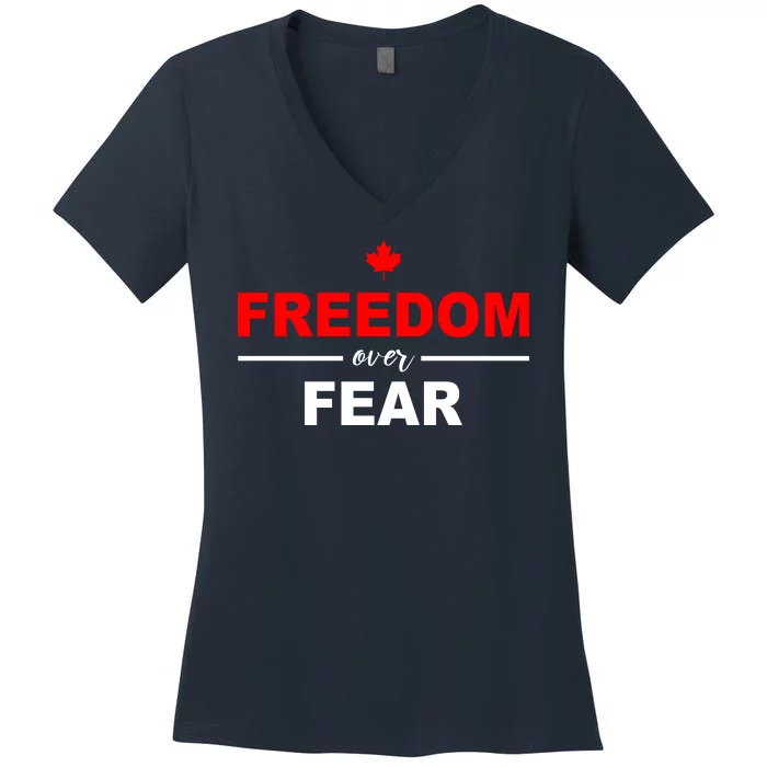 Freedom Over Fear Canada Women's V-Neck T-Shirt