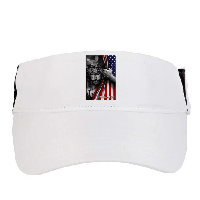 Faith Over Fear God Jesus Christian Flag Adult Drive Performance Visor