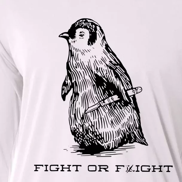 Fight Or Flight Funny Penguin Pun Fight Cooling Performance Long Sleeve Crew