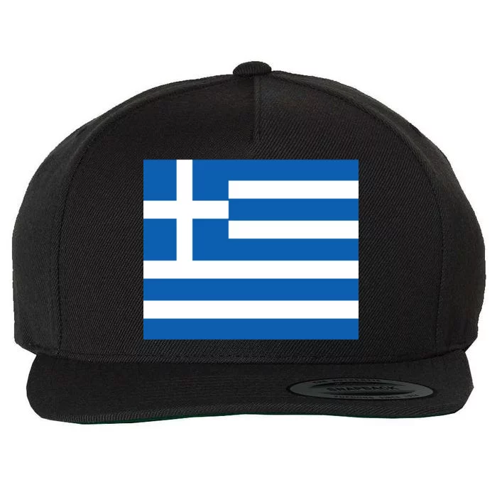 Flag of Greece Wool Snapback Cap