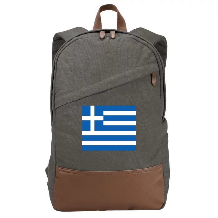 Flag of Greece Cotton Canvas Backpack