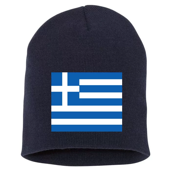 Flag of Greece Short Acrylic Beanie