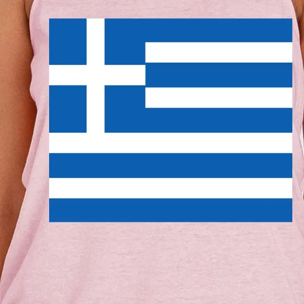 Flag of Greece Women's Knotted Racerback Tank