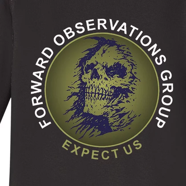 Forward Observations Group. Expect Us Skull Baby Long Sleeve Bodysuit