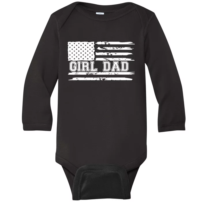 Father of Girl - Proud New Girl Dad - Fathers Day Gift Baby Long Sleeve Bodysuit