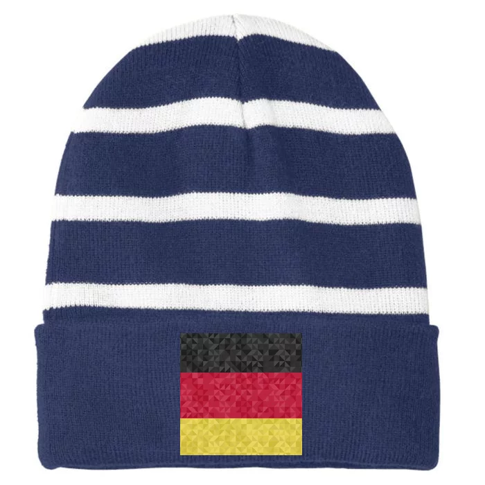 Flag Of Germany Striped Beanie with Solid Band