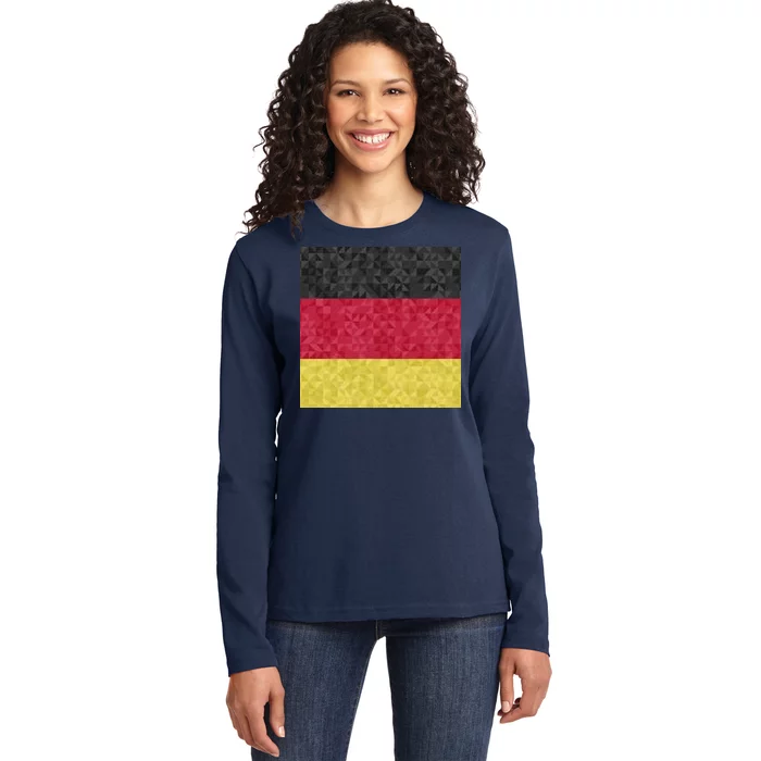 Flag Of Germany Ladies Long Sleeve Shirt