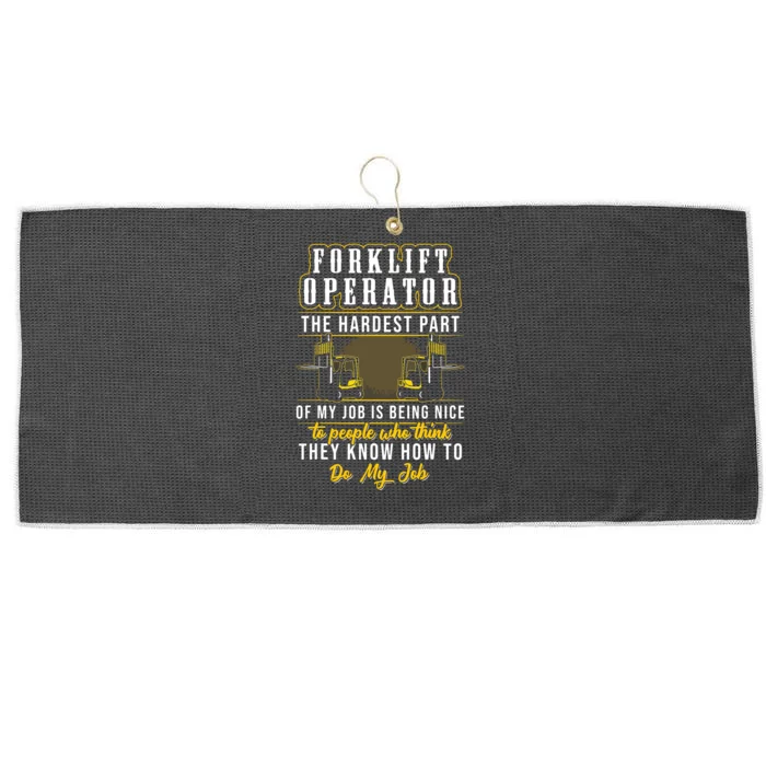 Forklift Operator Get Out Of My Way Forklift Driver Large Microfiber Waffle Golf Towel