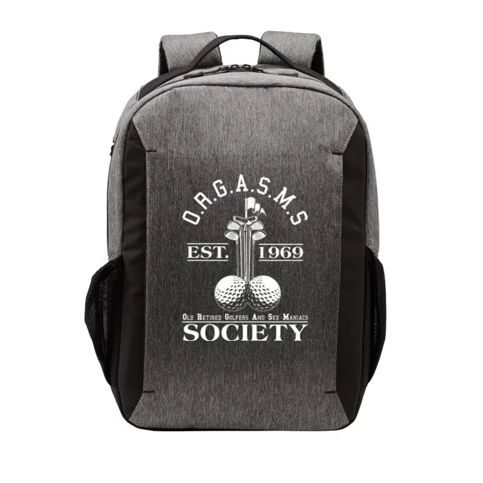 Funny ORGASMS Golf Society Est 1969 Vector Backpack