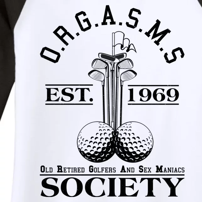 Funny ORGASMS Golf Society Est 1969 Women's Tri-Blend 3/4-Sleeve Raglan Shirt